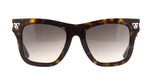 New CARTIER Panthere CT0025SA 002 52mm Havana Square Oversized Sunglasses France - Picture 1 of 3