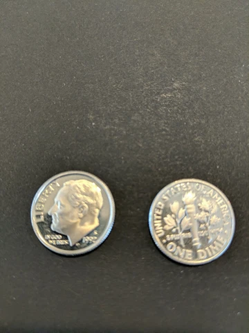 1992s Silver BU  Proof Dime, mirror finish Cover