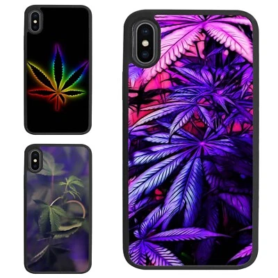 Colorful Weed Leaf cannabis Phone Cases For Motorola Apple iPhone Samsung Galaxy - Image 1 of 4
