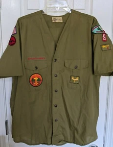 Early 1970's BSA Men's Shirt - York Adams PA Council with Vintage Patches - Tp 9 - Picture 1 of 7