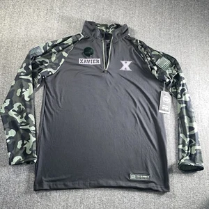 Xavier University Colosseum Army Camo Men’s Large Quarter Zip Up Jacket Gray - Bild 1 von 11