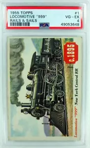 1955 TOPPS RAILS & SAILS: LOCOMOTIVE "999" #1 PSA VG-EX 4 #49053648 - Picture 1 of 2