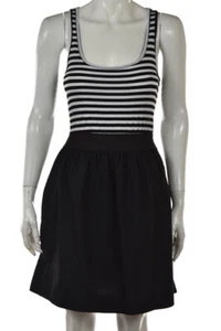 Eight Sixty Womens Dress Size L Black Striped Sheath Sleeveless Short Casual - Picture 1 of 5