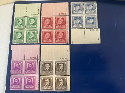 US SCOTT #864-868 PB/4,MNH  Set of 5  Famous American Poets  1940 - Image 1 of 4