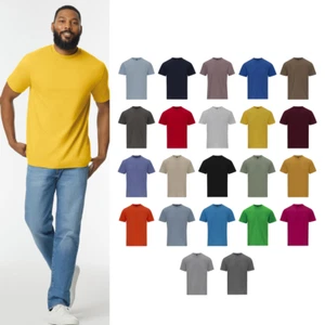 Men's Plain T-shirt 65000 - Gildan Softstyle Midweight Adult Cotton Tee - Picture 1 of 29