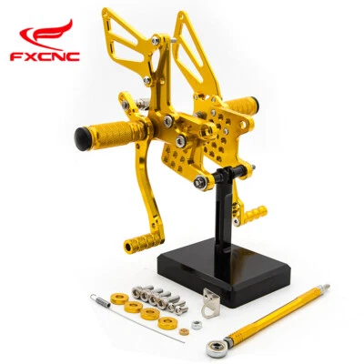 CNC Gold Rearsets Adjustable Rear Sets For Suzuki GSXR600/GSXR750 1997-2004 2005 Foto 1 de 4