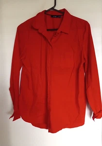 Apt. 9 Women's Size L Red Long Sleeve Button-Up Shirt - Picture 1 of 3