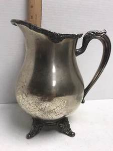 Jarra de agua vintage chapada en plata de plata inglesa Mfg. Hecho en cuerpo en EE. UU. - Imagen 1 de 8