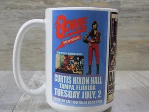 David Bowie 15oz Ceramic coffee cup. Vintage Concert poster design - Picture 1 of 4
