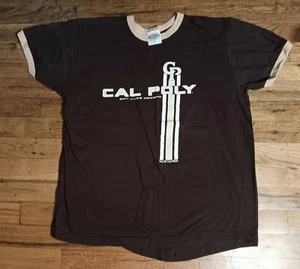 Vintage Cal Poly Mustangs T-Shirt mit Klingeln College Football Basketball - Bild 1 von 5