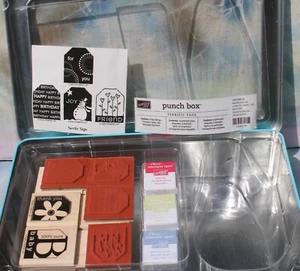 Caja perforadora Stampin’ Up: 6 sellos de etiquetas fantásticas, 3 puntos, incompleta nueva de stock - Imagen 1 de 9