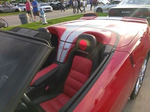 Chevy C6 Synthetic Leather Sports Seat Covers In Red & Black Color (2005-2011) - Picture 1 of 1