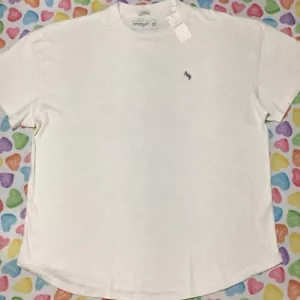 Abercrombie & Fitch Men’s White Short Sleeves Front Chest A&F Logo Print XXL - Picture 1 of 4