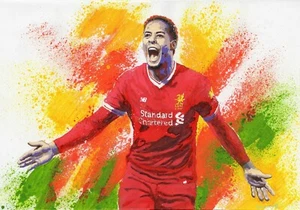 Arte original acrílico pintura al óleo VIRGIL VAN DIJK Liverpool fútbol fútbol - Imagen 1 de 6