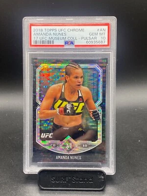 2017 Topps UFC Museum Collection Amanda Nunes #3 Pulsar Refractor 19/50 - PSA 10 - Image 1 of 2