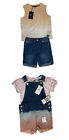7 For All Mankind Baby Girls 24M Denim & Tank Short Set or 4T Overalls & Tee Set