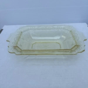 Yellow Lorain Basket Oval Vegetable Bowl Indiana Depression Glass 1929-32 - Picture 1 of 4