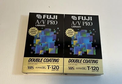 Fuji A/V Pro VHS T-120 VCR Tapes (2) L NEW OLD STOCK SEALED Blank - Image 1 of 4