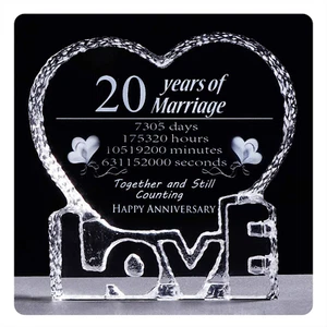 20 Year 20Th Wedding Anniversary Crystal Sculpture Keepsake Gifts for Her W - Picture 1 of 11