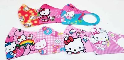3 pack HANDMADE FASHION FACE COVER MASK custom kids hello kitty cat HK WASHABLE - Image 1 of 4