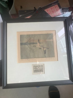 RW23 1956 SELO FEDERAL PATO IMPRESSÃO FUSÃO por Bierly Artist selo assinado - Imagem 1 de 4