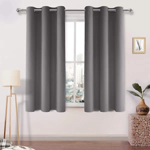 Grey Blackout Curtains Blocking Light Room Darkening Thermal Insulated Gro - Picture 1 of 12
