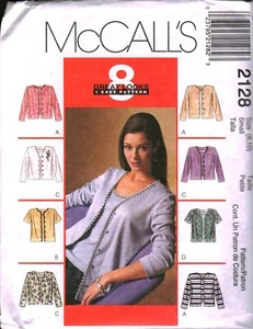 2128 Vintage McCalls SEWING Pattern Misses 1990s Cardigan Top Easy Great Looks - Picture 1 of 2