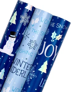 Christmas Wrapping Paper Roll - Mini Roll - 3 Rolls - 17 Inch X 120 Inch per Rol - Picture 1 of 8
