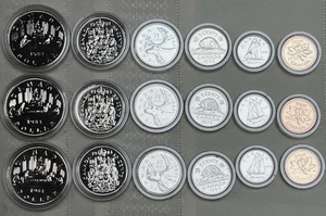 Lot of 3 - 1982 1983 & 1984 CANADA Proof-Like Uncirculated Set 6 Coin Specimen - Picture 1 of 24