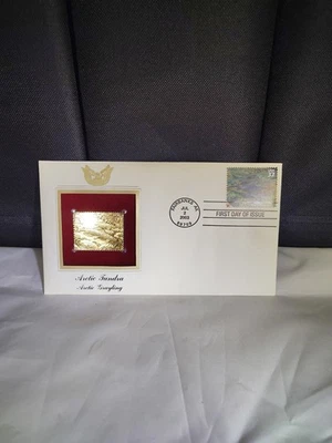 Réplica de sello Arctic Tundra Grayling 2003 oro 22kt cubierta dorada envío combinado Foto 1 de 3