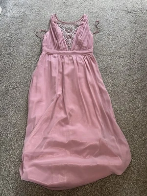 Vestido para mujer QUIZ, talla 16, ocasión, maxi, forrado, cuello en V, adornado, (xxx) Foto 1 de 4