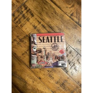 Set 4 Seattle Coasters 4" Cork Back - Picture 1 of 5