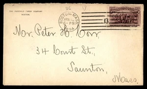 Mayfairstamps US 1894 Boston MA Machine Cancel Fairchild Paper Co to Taunton MA - Picture 1 of 2