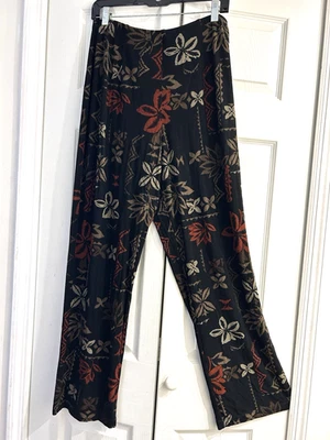 Chico's Travelers Knit Palazzo Pants~29" inseam~Black/Taupe/Coral~Size 3 /XL - Image 1 of 3