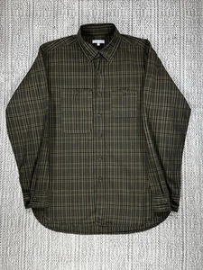ENGINEERED GARMENTS Work Shirt, MEN'S SMALL, Poplin Cotton, Olive Plaid, USA - Picture 1 of 8