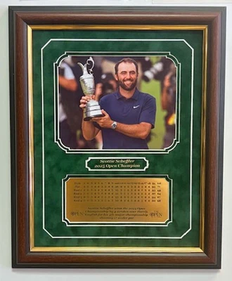 Foto Scottie Scheffler 2025 Open Champion 8x10 enmarcada con placa de identificación grabada Foto 1 de 4