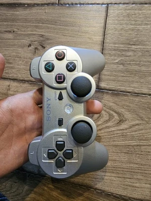 Original Sony PS3 Controller Silver Authentic Playstation 3 Dual Shock Gamepad - Image 1 of 4