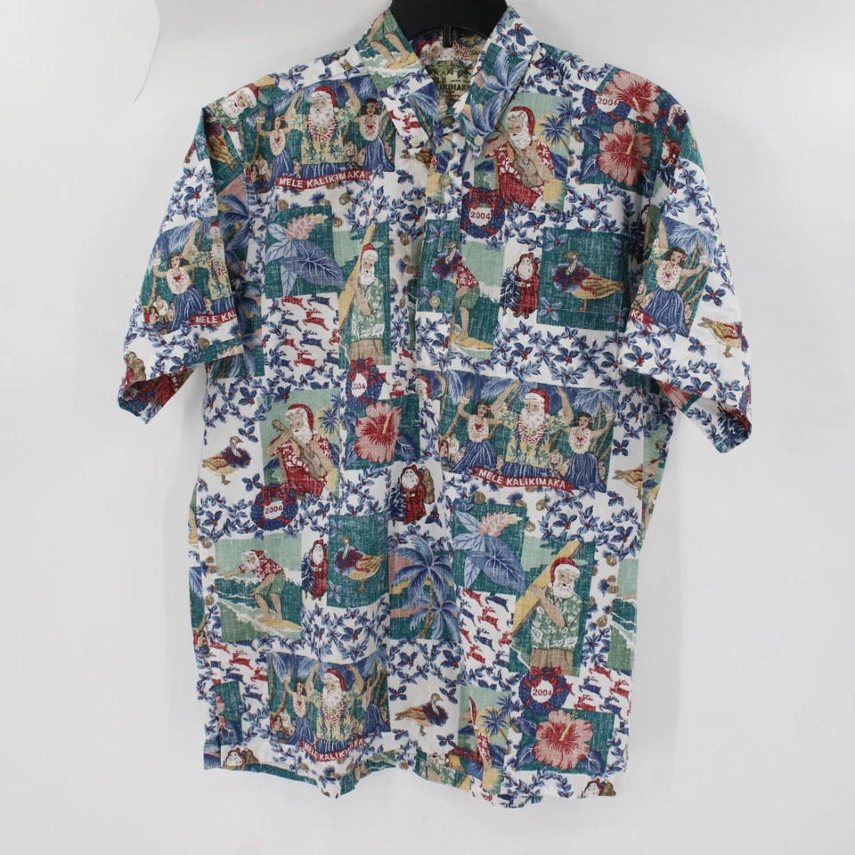 Reyn Spooner Hawaiian Shirt Mens Large Mele Kalikimaka 2004 Christmas Holiday - Image 1 of 4