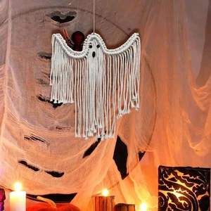 Halloween Decorations, Ghost Macramé Woven Wall Hanging Ornaments, Indoor Decor - Picture 1 of 10