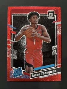2023-24 Donruss Optic AMEN THOMPSON Red Glitter Prizm RC SSP 70/75 ๐๐๐๐ฅ - Picture 1 of 9