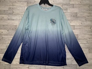 Spicy Tuna Fishing Shirt Men's Size XL Light Blue/ Dark Blue Curaçao Longitude - Picture 1 of 7