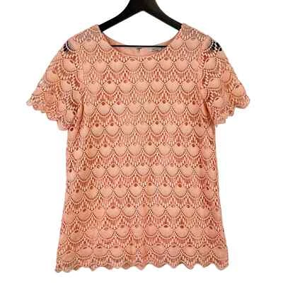 Бродвей и метла (S) отверстие зубчатый отделки туника блузка оранжевый персик - Изображение 1 из 4
