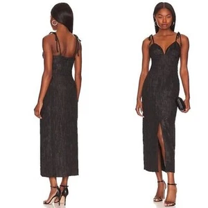 BCBG MAXAZRIA Midi Dress Size 12 Black Pleated Cocktail Party SOLD OUT $298 NWT - Picture 1 of 10