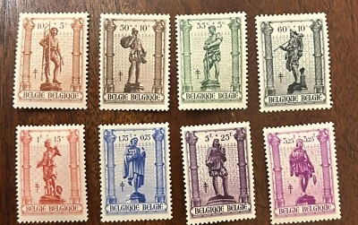 Belgium: 1943. Complete set of 8 Semi-postal SC#B346-B353  MLH.  #09-01043 - Image 1 of 2