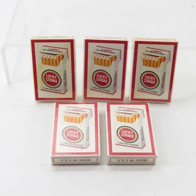 Vintage Lucky Strike Cigarettes Playing Cards Bridge Size Lot of 5 Decks - Image 1 of 4