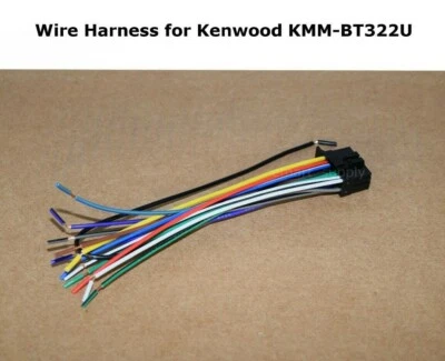 NEW WIRE HARNESS FOR KENWOOD KMMBT322U KMM-BT322U Extra Long Ground - 12"