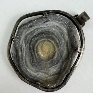 Großer Anhänger Sterlingsilber dunkelgrau schwarz stimmungsvoll Druzy Quarz - Bild 1 von 8
