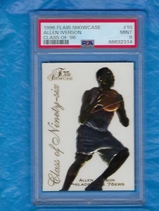 ALLEN IVERSON 1996-97 FLAIR SHOWCASE CLASS OF 96 ROOKIE YEAR INSERT PSA 9 76ERS - Picture 1 of 2