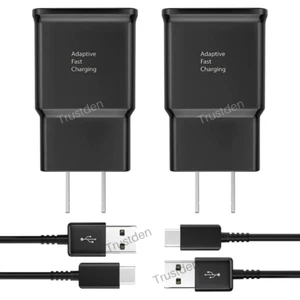 Power Adapter Block Fast Charger USB C Charging Cable 4Ft For Samsung LG Android - Picture 1 of 18