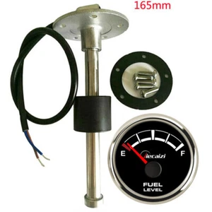 Black Fuel Gauge with 165mm Sender 0-90 16-158 73-10 0-190 240-33ohm 7 Color LED - Imagen 1 de 12